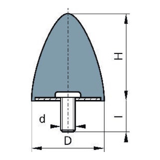 Gummi-Metall-Puffer parabelförmig Typ E D95xH83 M16 NR60