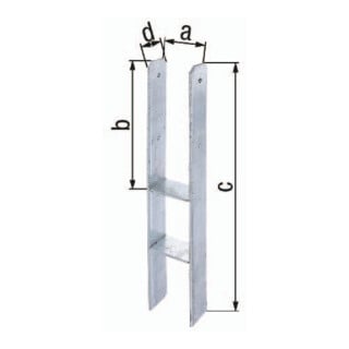 H-Pfostenträger ETA-10/0210 101x300x600x60mm STA roh TZN GAH