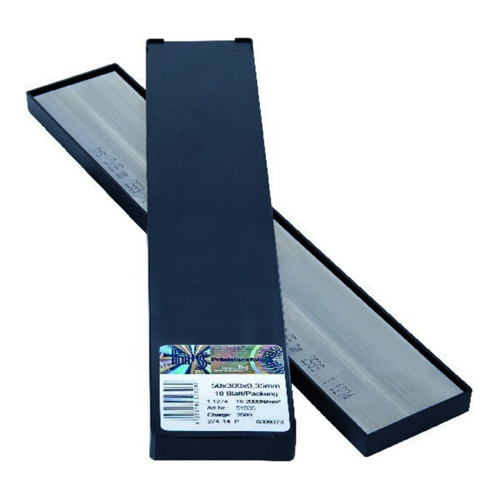 H+S Plaques en feuilles métalliques inox 50x300x1,0mm 10 pcs/blister