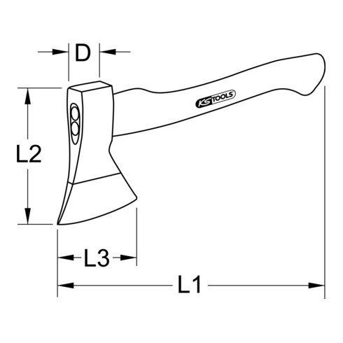 KS Tools Hachette à main avec manche en hickory