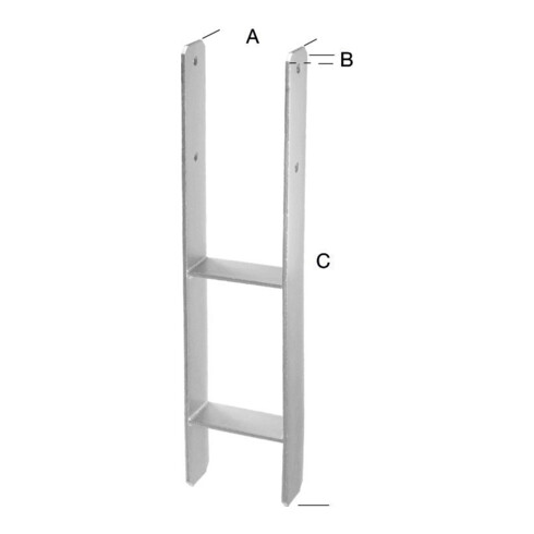 hadra Support de poteau H tzn 91 épaisseur 5,6 mm CE