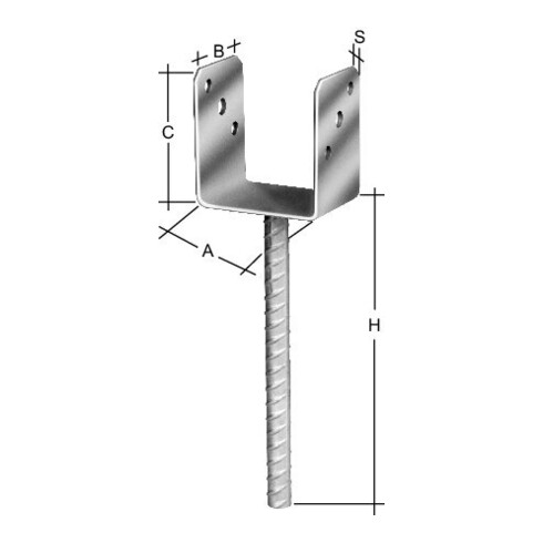 hadra Support de poteau tzn 141 CE