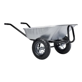 HAEMMERLIN Brouette Expert Twin galvanisée 150 L, roue pneumatique