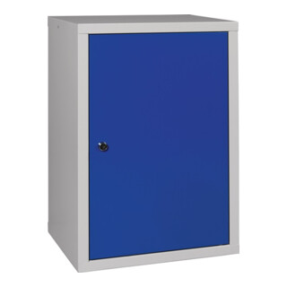 Hängeschrank H600xB400xT300mm Vollblech,1 BD Stahlbl.lichtgrau/enzianblau