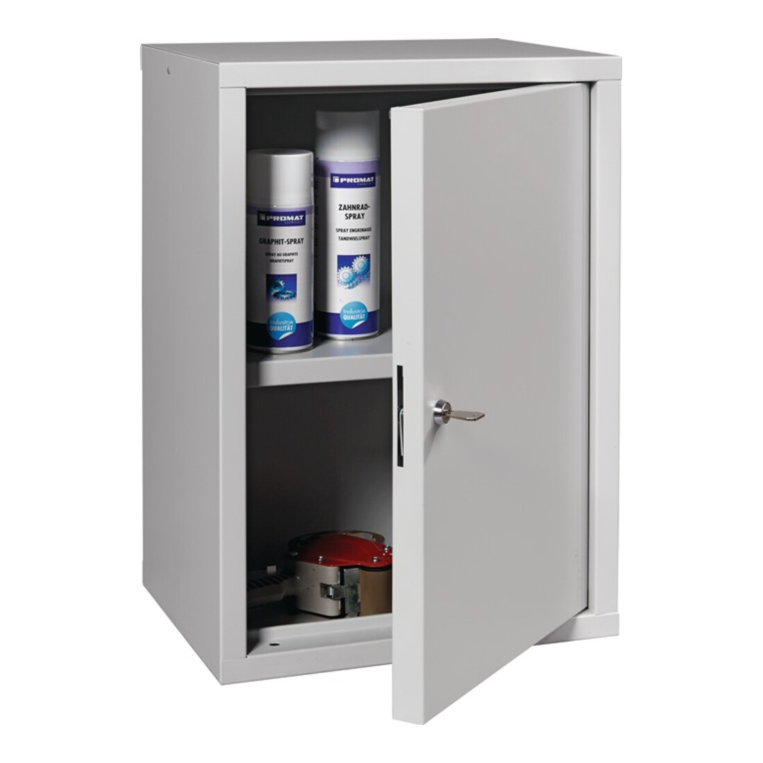 Hängeschrank H600xB400xT300mm Vollblech,1 BD Stahlbl.lichtgrau/lichtgrau