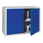 Hängeschrank H600xB800xT300mm Vollblech,1 BD Stahlbl.lichtgrau/enzianblau-3