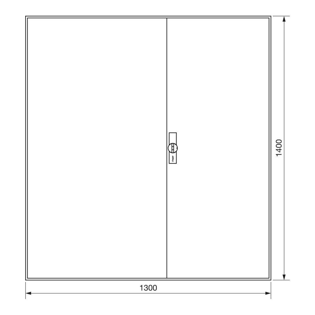 Hager Armoire à compteurs universZ 1400×1300×205, IP44 ZB55S