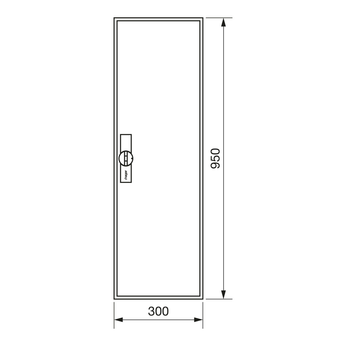 Hager Armoire à compteurs universZ 950×300×205, IP44 ZB21S