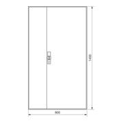 Hager Armoire compteur universZ 1400×800×205, IP44 ZB53S-1