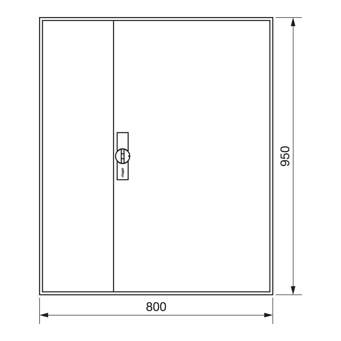 Hager Armoire compteur universZ 950×800×205, IP44 ZB23S