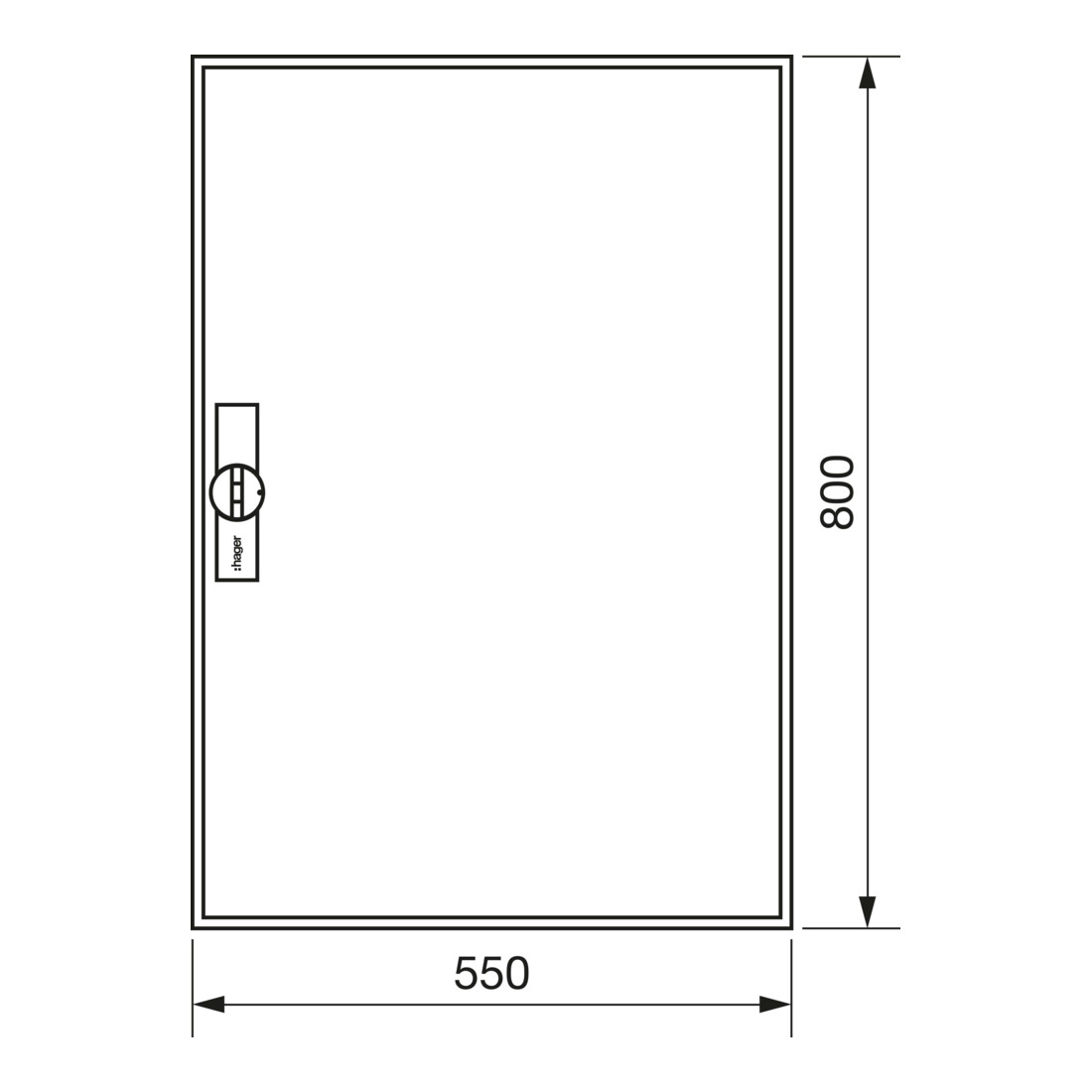 Hager Armoire de comptage universZ 800×550×205, IP44 ZB12S