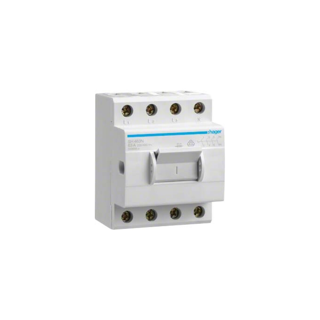 Hager Ausschalter 63A,4-pol,3.5PLE SH463N