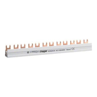 Hager Barrette de phase 2P, 10qmm, 57mod, Fourche KDN263B