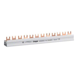 Hager Barrette de phase 3P+N, 10q, 57 modules, Fourche KDN463B