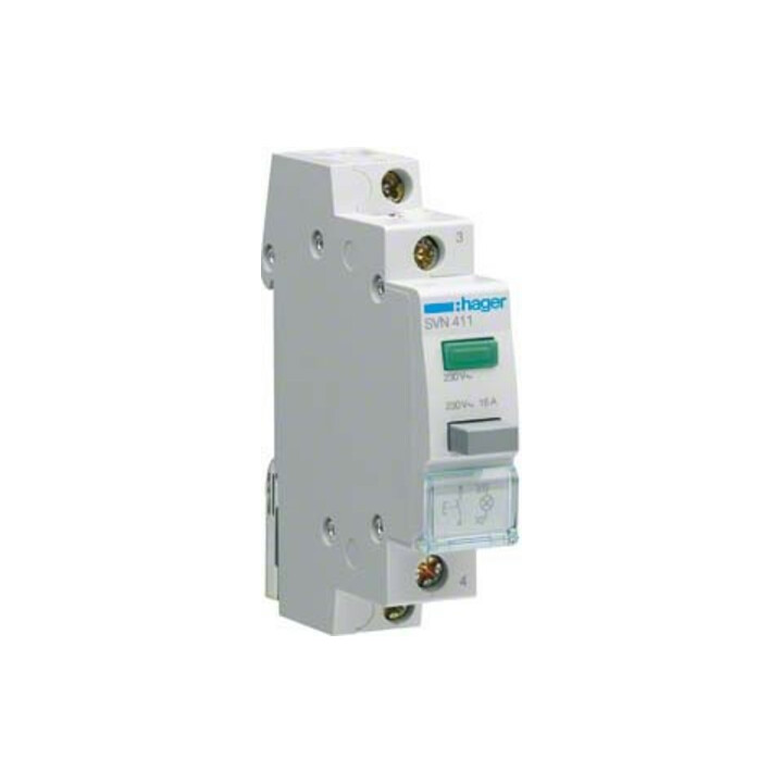 Hager Bouton-poussoir 1S vert, 230 V AC SVN411