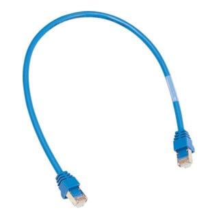 Hager Câble de raccordement 2xRJ45 prise bleue 0,4m ZZ45WAN040