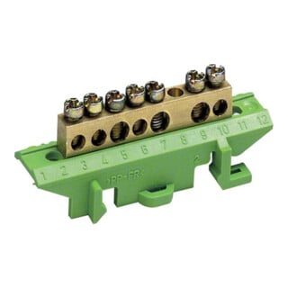 Hager Connecteur en laiton PE 7 points de connexion KM07E