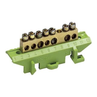 Hager Connecteur PE en laiton 6 points de connexion KM06E