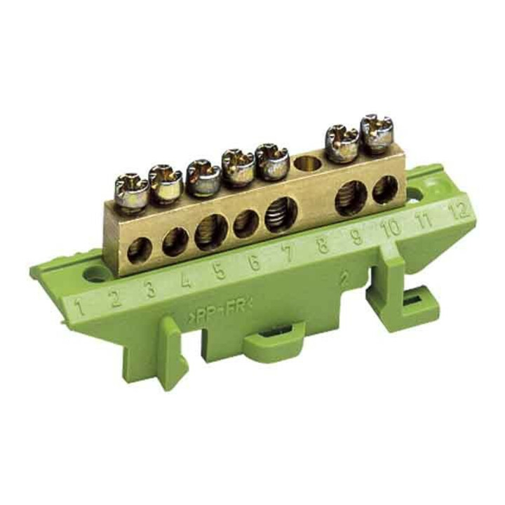 Hager Connecteur PE en laiton 6 points de connexion KM06E