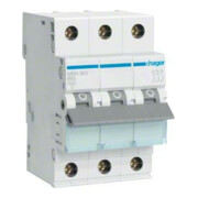 Hager Disjoncteur 3 pôles B-63A, 6kA MBN363-1