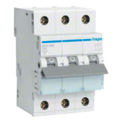 Hager Disjoncteur 3 pôles C-6A, 6kA MCN306-1