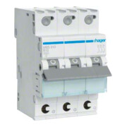 Hager Disjoncteur 3p. B-10A, 6kA, 3M QC MBS310-1