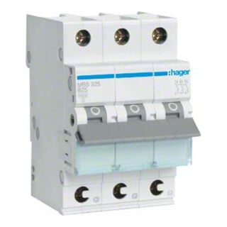 Hager Disjoncteur 3p. B-25A, 6kA, 3M QC MBS325