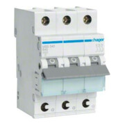 Hager Disjoncteur 3p. B-40A, 6kA, 3M QC MBS340-1