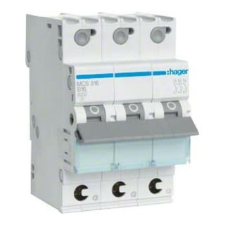 Hager Disjoncteur 3p. C-16A 6kA 3M QC MCS316