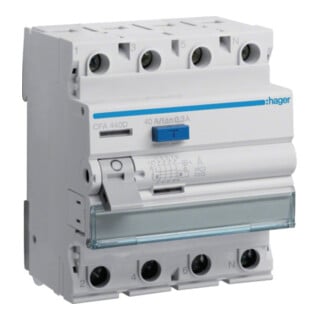 Hager Disjoncteur différentiel CFA440D 4 pôles 40A/300mA 6kA