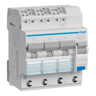 Hager Disjoncteur FI/LS 3x 1P+N, 6 kA ADZ366D