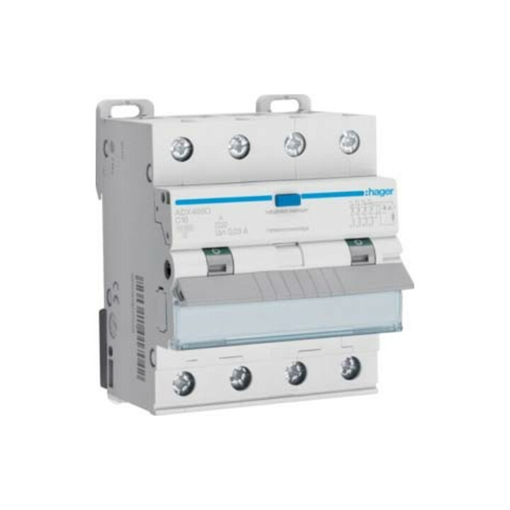 Hager Disjoncteur FI/LS 4 pôles, 10kA ADX466D