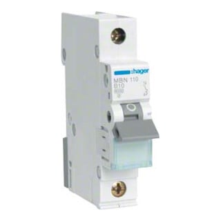 Hager Disjoncteur unipolaire B-10A, 6kA MBN110