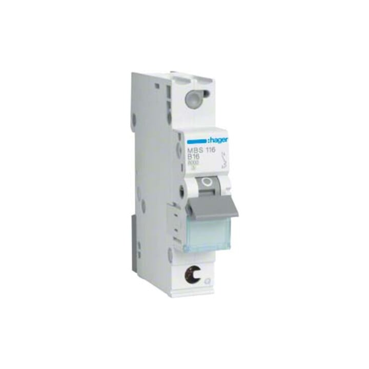 Hager Disjoncteur unipolaire B-16A, 6kA, 1M QC MBS116