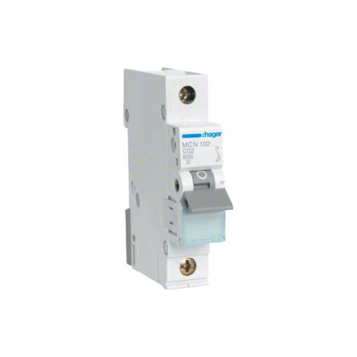 Hager Disjoncteur unipolaire C-2A, 6kA MCN102