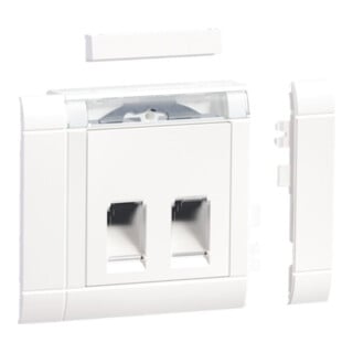 Hager Einbauset Daten 2 RJ45 Type 10 front verkehrsweiß