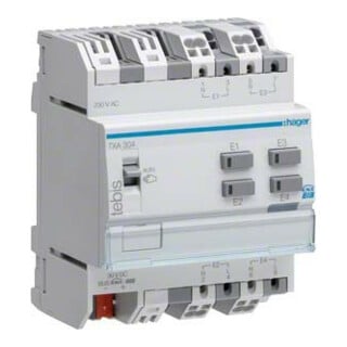 Hager Entrée binaire KNX, 4 canaux, 230 V TXA304
