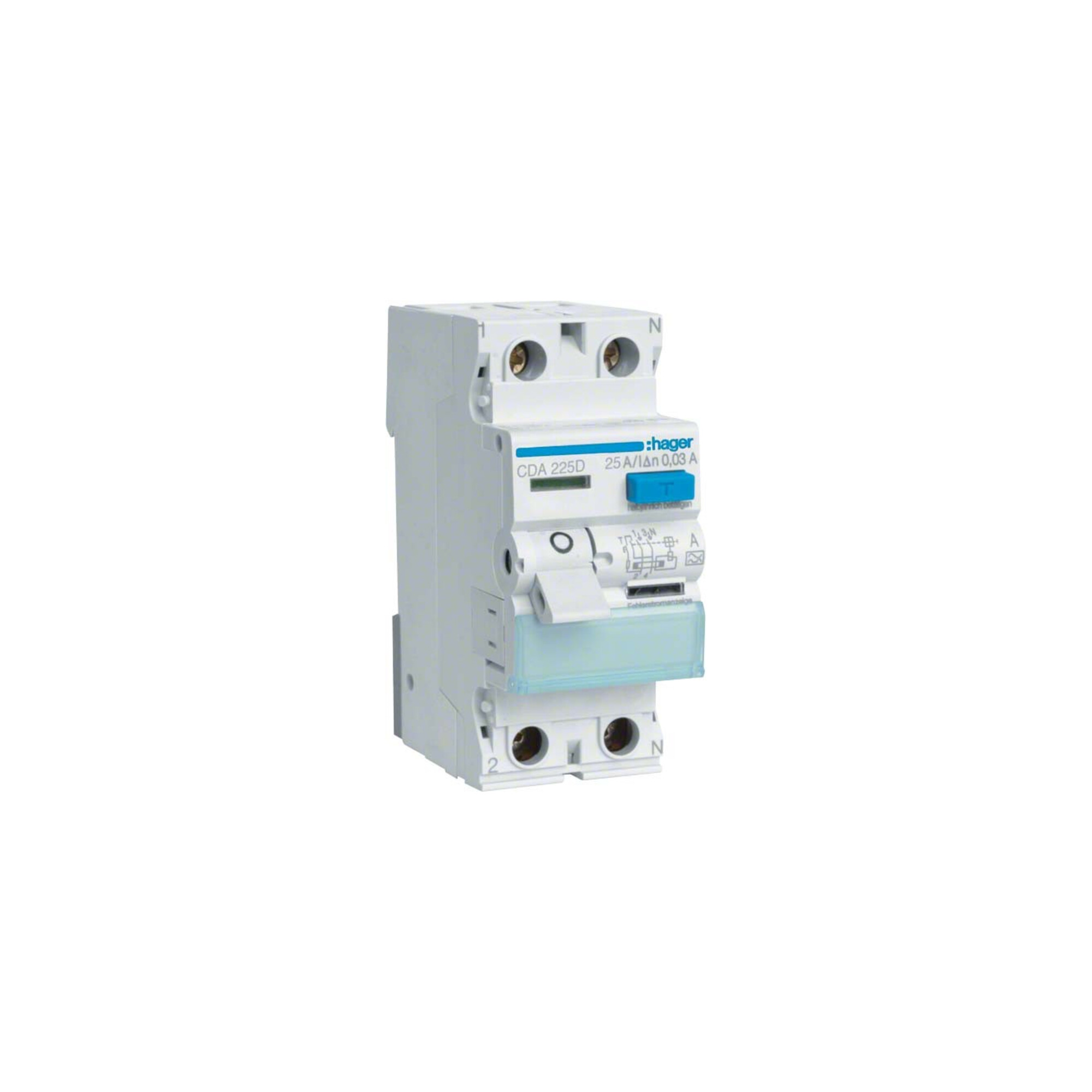 Hager FI-Schutzschalter 2pol. 25A/30mA,6kA CDA225D