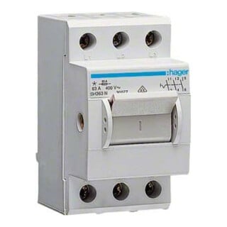 Hager Interrupteur sectionneur 63A, 3 pôles, 2,5PLE SH363N