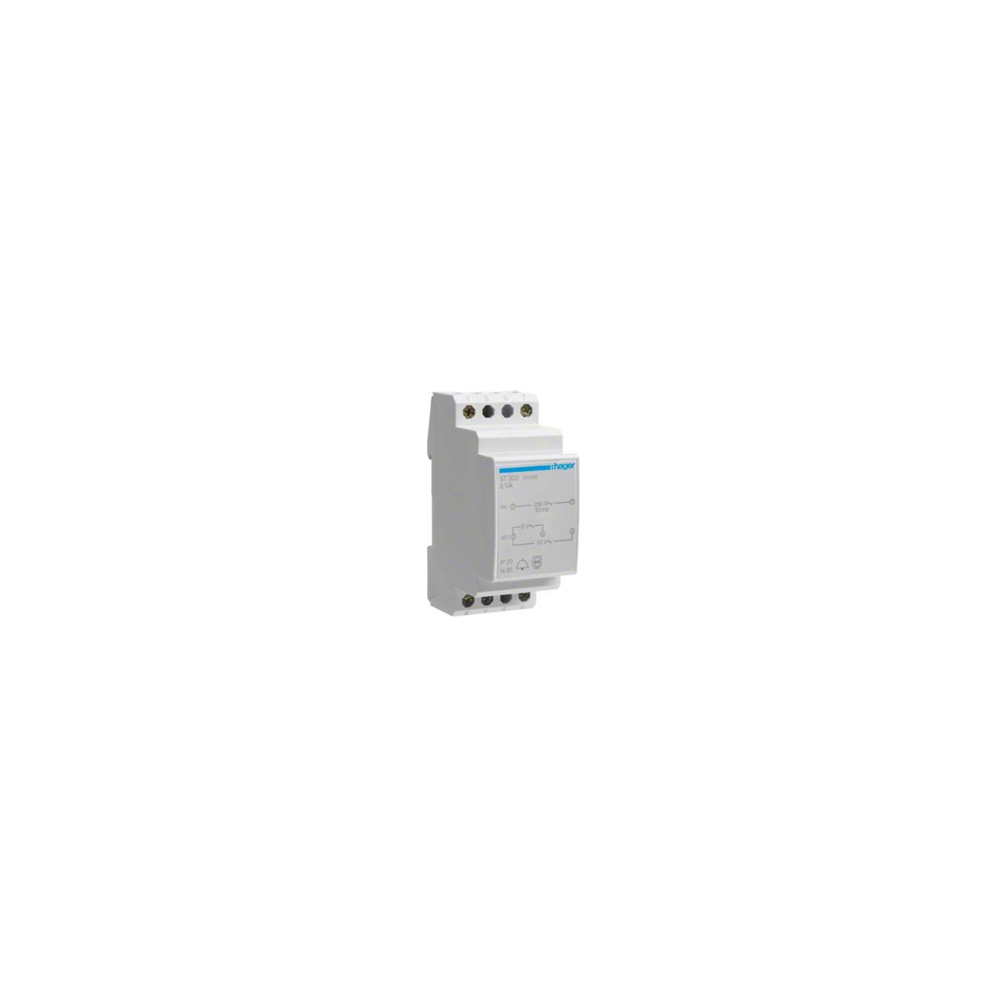 Hager Klingeltrafo 8V/1,0A-12V/0,67A ST303