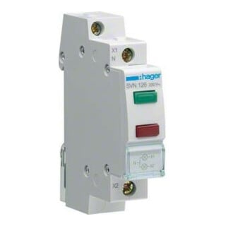 Hager LED-Leuchtmelder 2fach grün und rot,230VAC SVN126