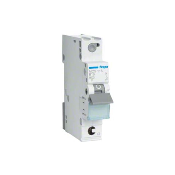 Hager Leitungsschutzschalter 1p. C-16A 6kA 1M QC MCS116