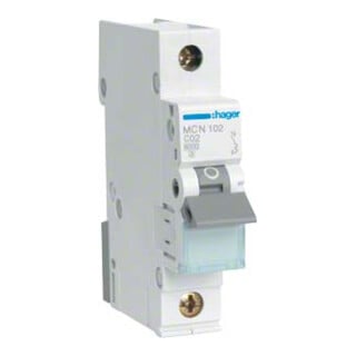 Hager Leitungsschutzschalter 1pol. C-2A, 6kA MCN102