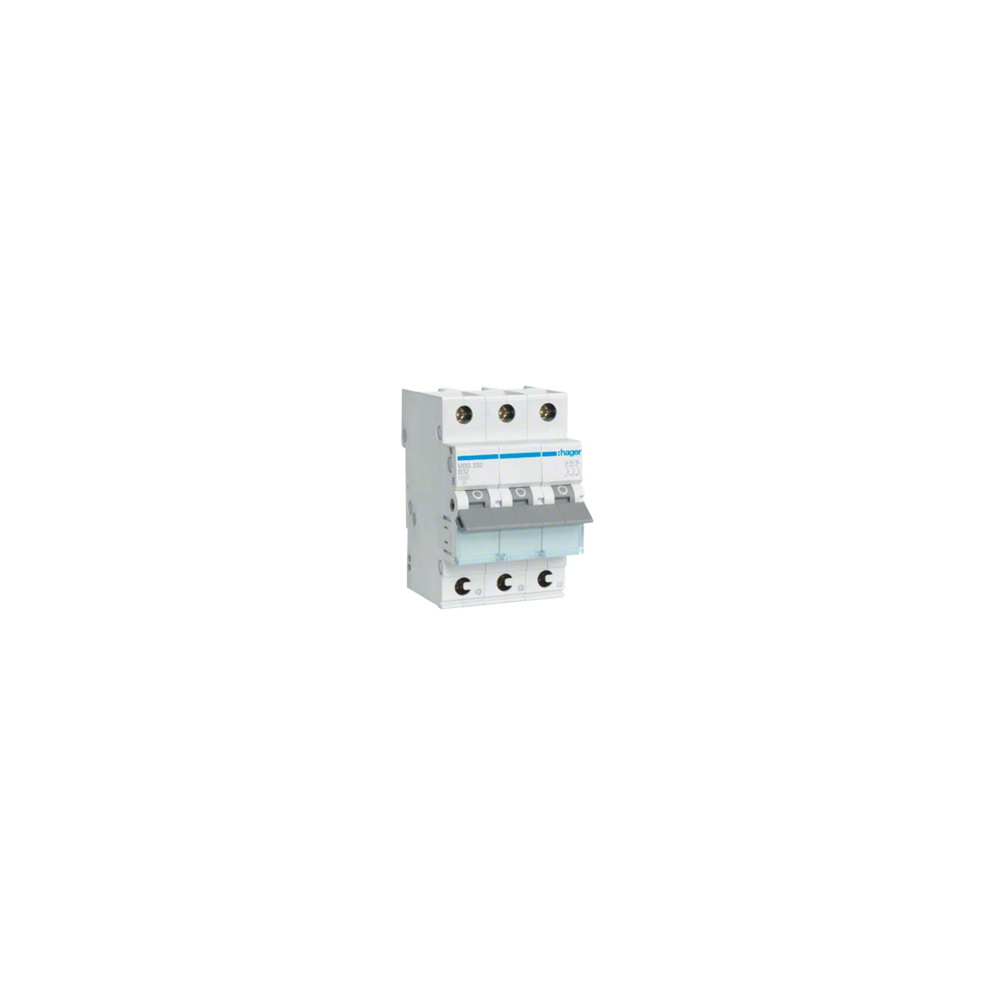 Hager Leitungsschutzschalter 3p. B-32A, 6kA, 3M QC MBS332