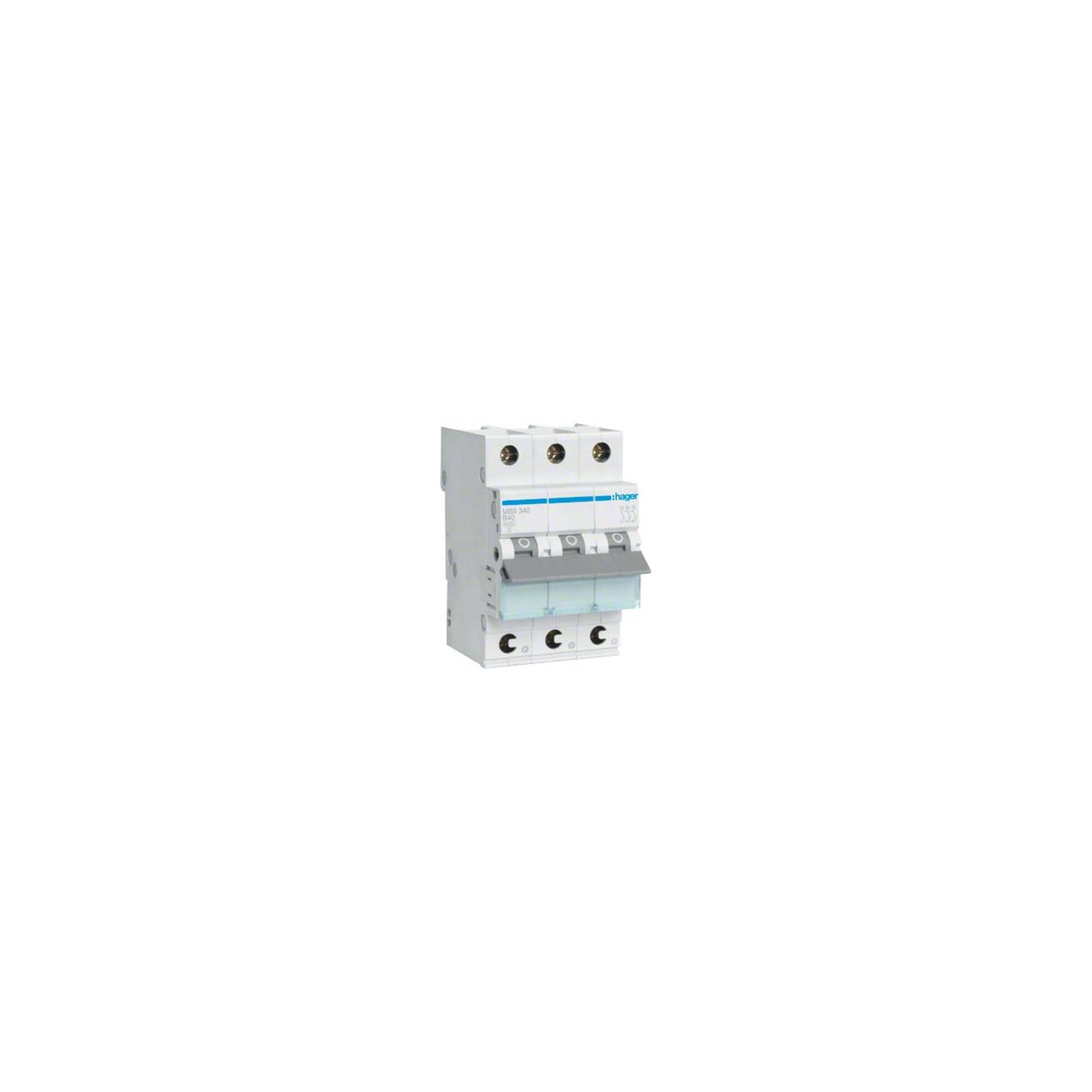 Hager Leitungsschutzschalter 3p. B-40A,6kA,3M QC MBS340