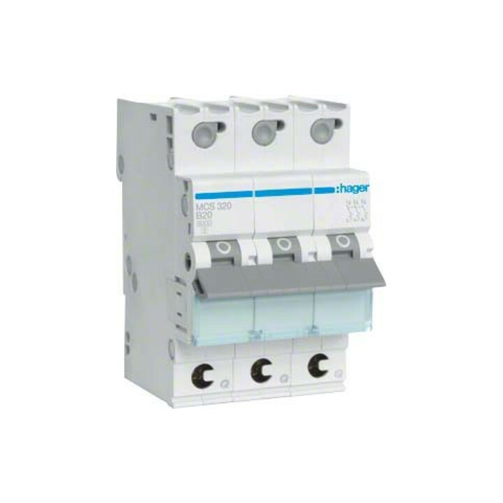 Hager Leitungsschutzschalter 3p. C-20A 6kA 3M QC MCS320