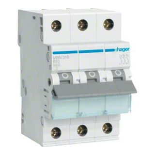 Hager Leitungsschutzschalter 3pol. B-10A, 6kA MBN310