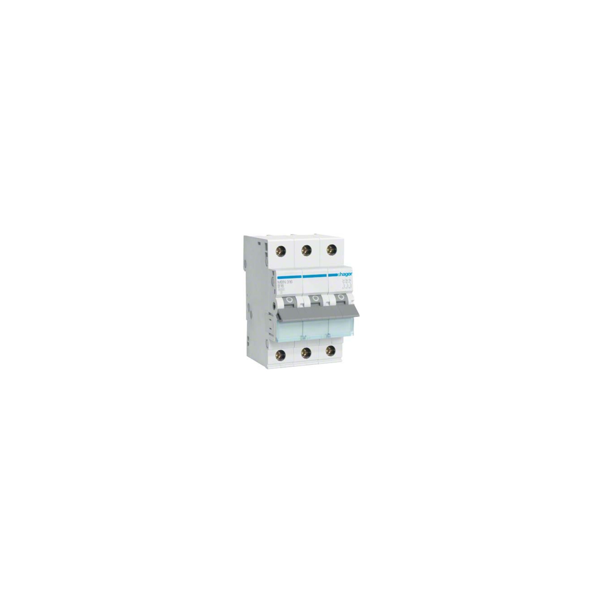 Hager Leitungsschutzschalter 3pol. B-16A, 6kA MBN316
