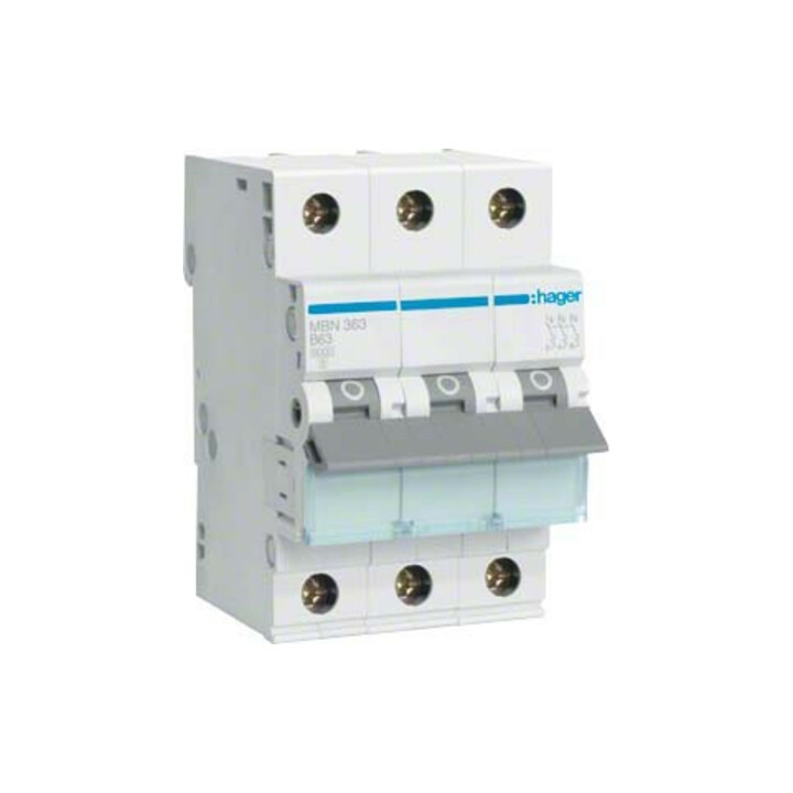 Hager Leitungsschutzschalter 3pol. B-63A, 6kA MBN363