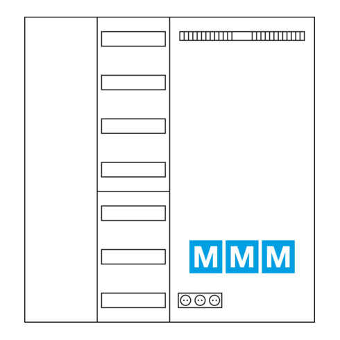 Hager MM-Komplettschrank univ.Z, 1100x1050x205 ZB34NW